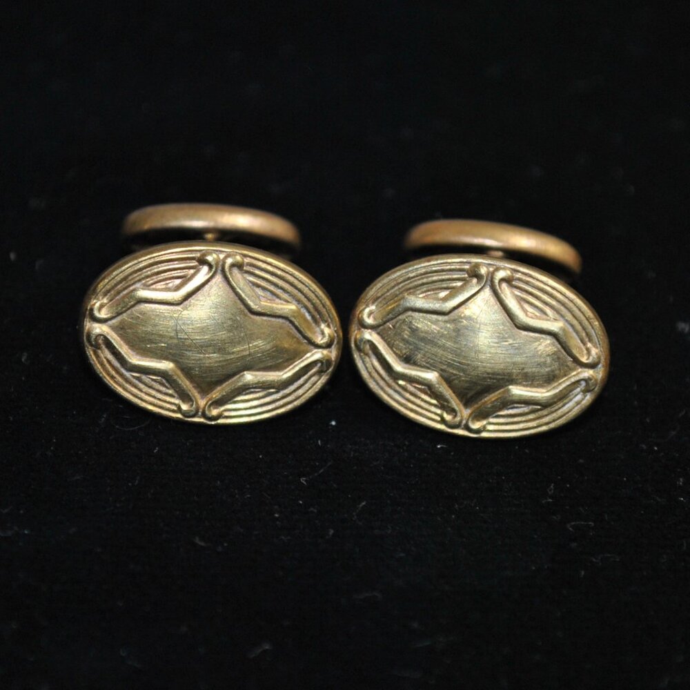 Antique Oval Cufflinks with Unique Design